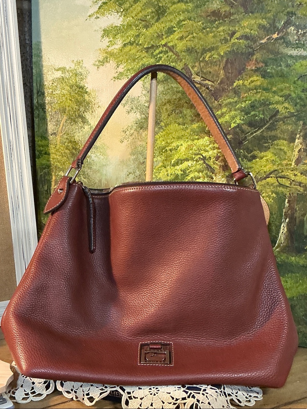 Dooney & Bourke Chestnut Pebbled Leather Shoulder Bag